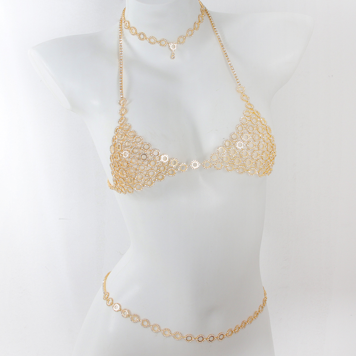 Body Jewelry Art - Collar de cadena de cintura de