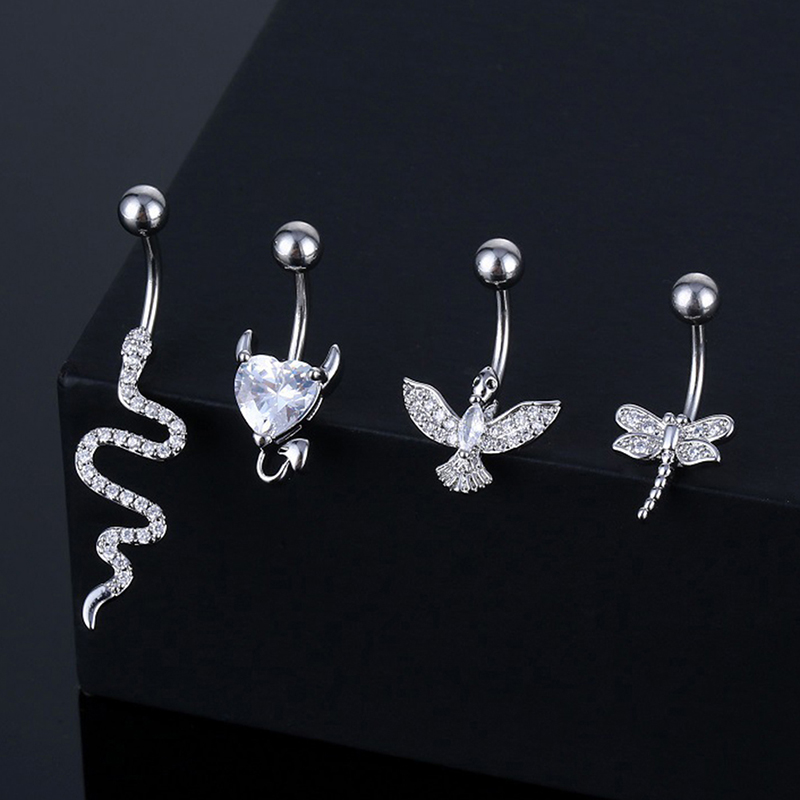 Body Jewelry And Piercing - Anillo de cristal para ombligo con