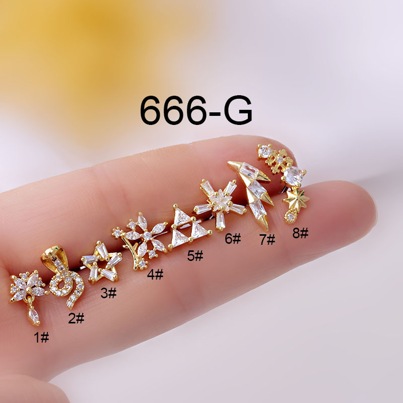 Body Jewelry Trend - Pendientes de tuerca de acero inoxidable