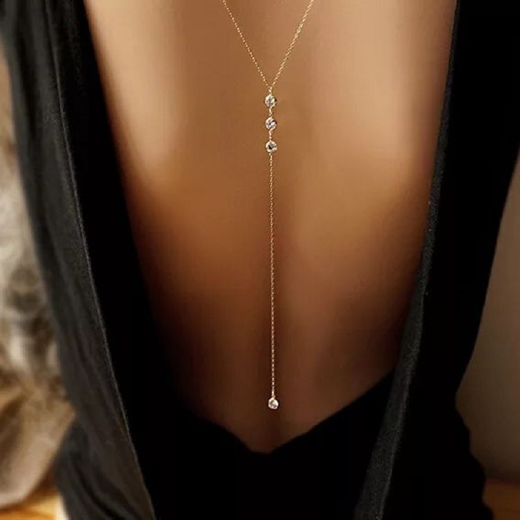 Body Jewelry Art - Nuevo collar de cadena trasera con