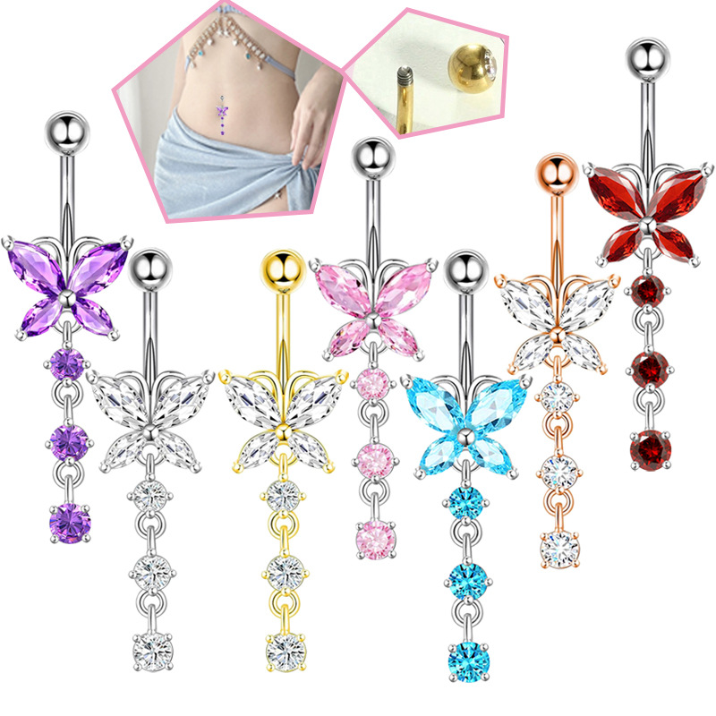 Body Jewelry And Piercing - Piercing para Ombligo de Acero Inoxidable