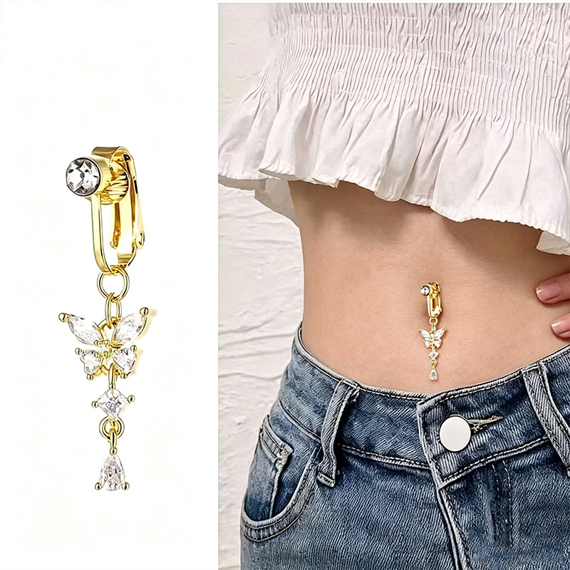 Body Jewelry And Piercing - Anillo de Ombligo Falso con Diseño