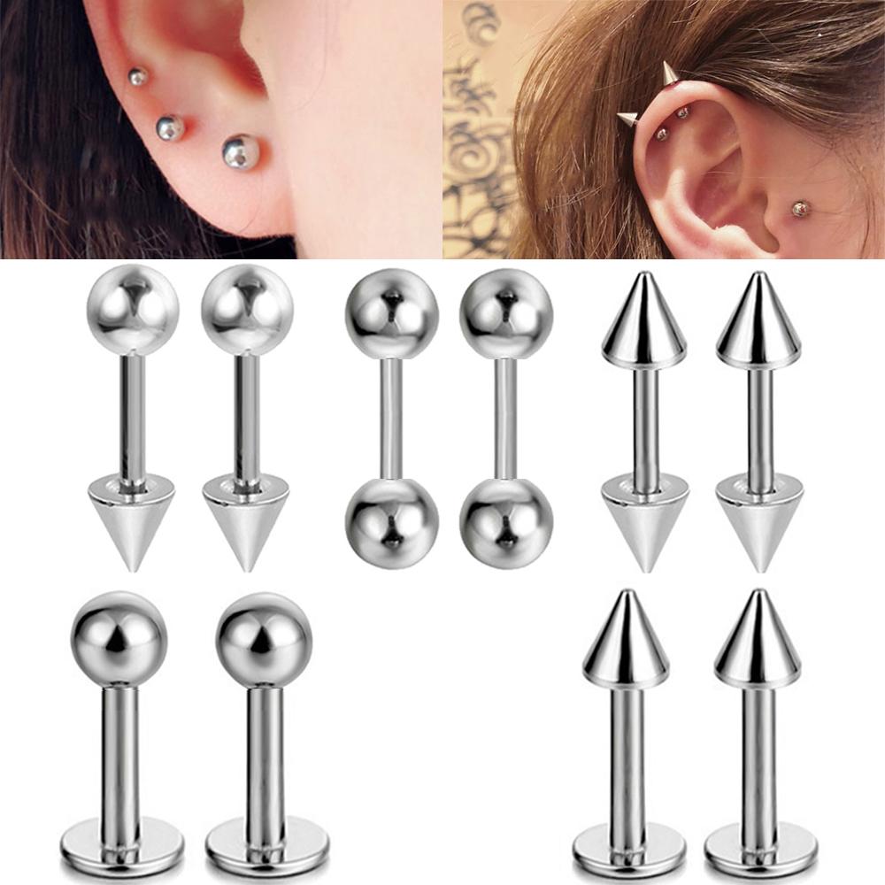 Body Jewelry Trend - 2pcs Labret de acero inoxidable médico,