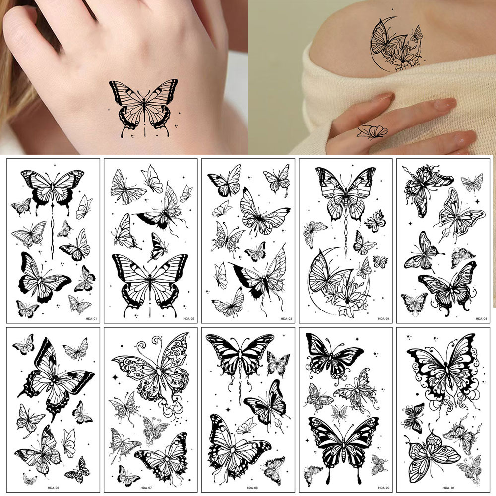 Body Jewelry Tattoo - Paquete de 10 Hojas de Pegatinas