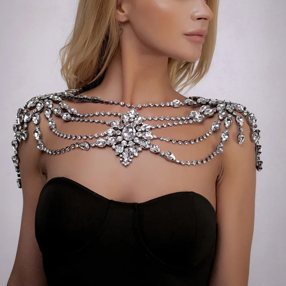 Body Jewelry Dress - Collar de cadena de hombro nupcial