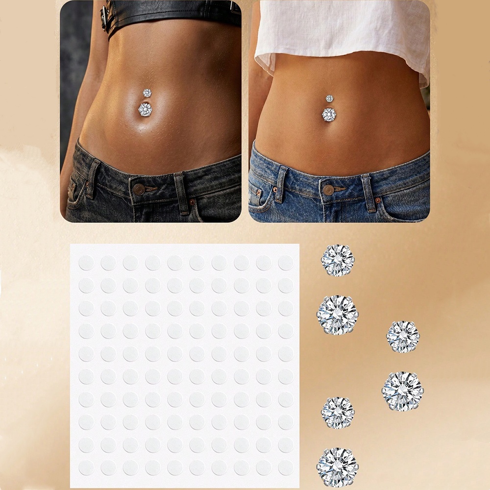Body Jewelry And Piercing - Anillos de ombligo falsos con circonita