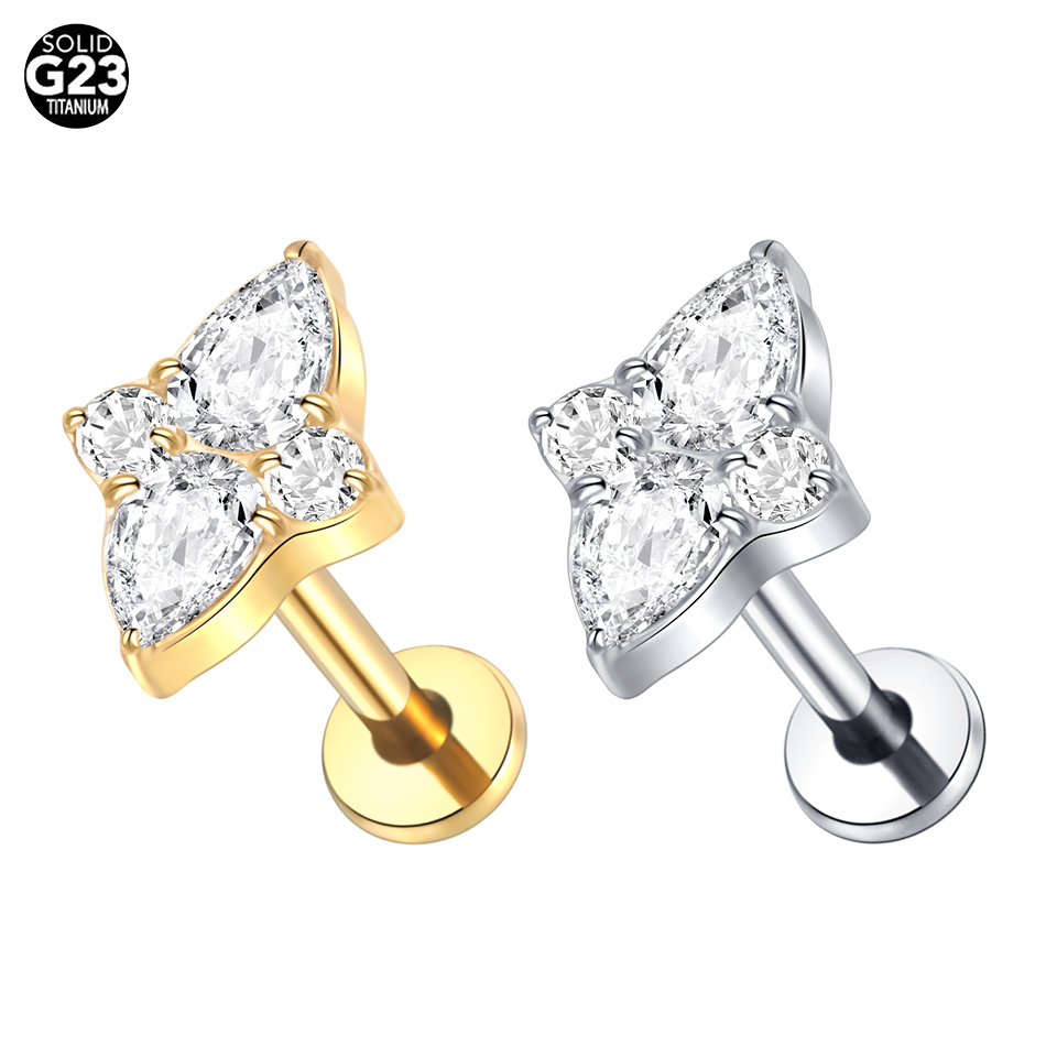 Body Jewelry Trend - Pendientes de titanio Labret para mujer,