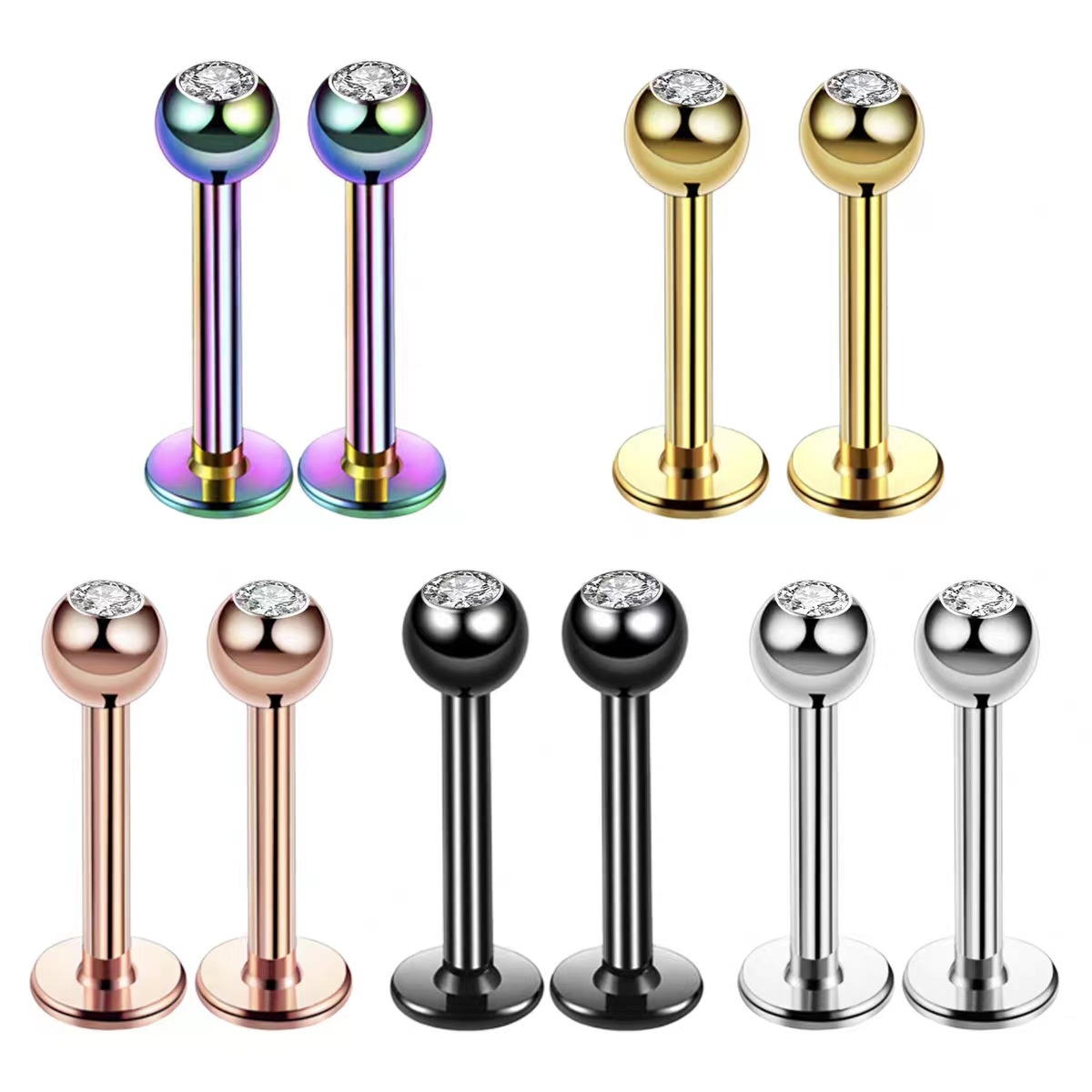 Body Jewelry Art - Pendiente de acero quirúrgico 16G con