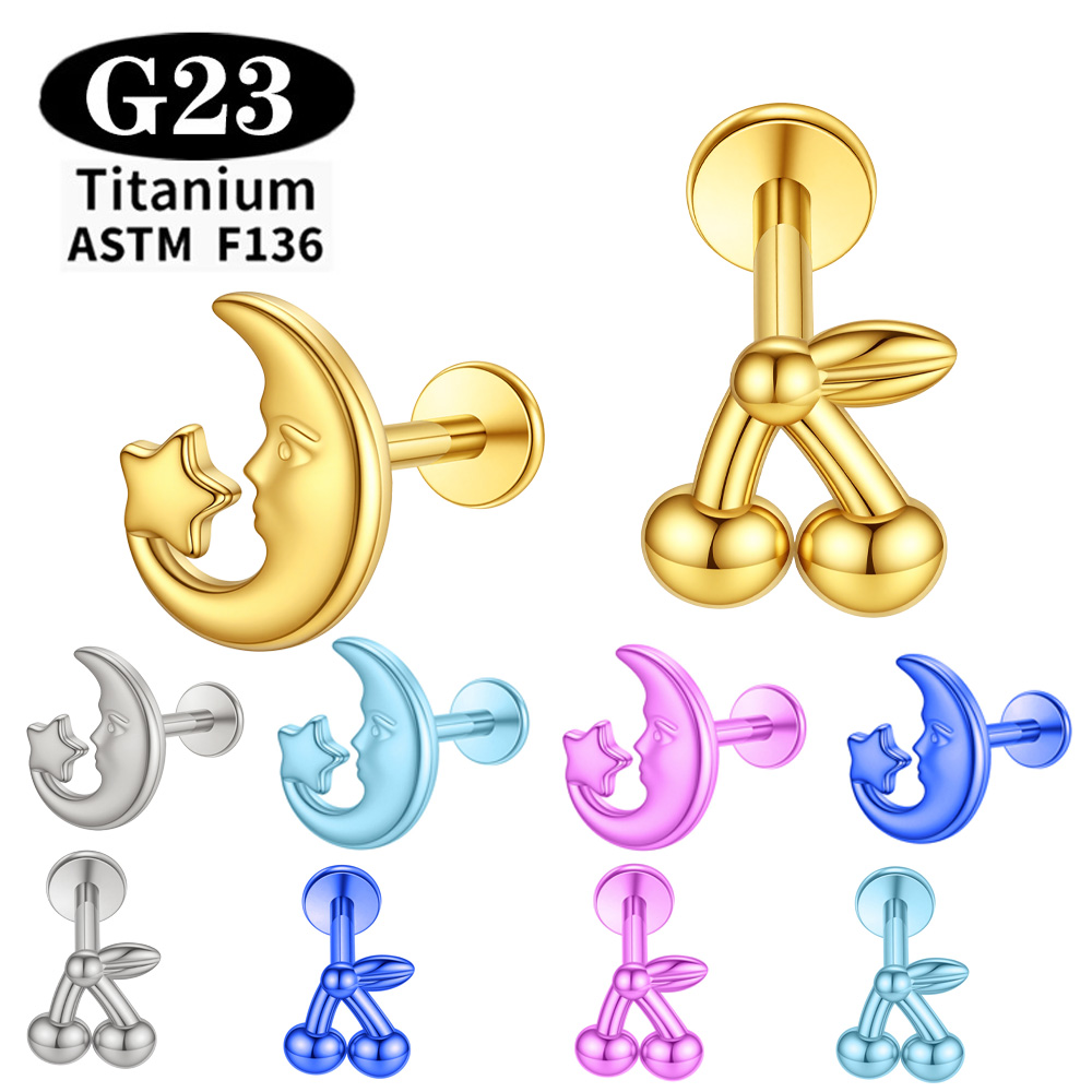 Body Jewelry Implants - Pendientes de titanio anodizado grado implante