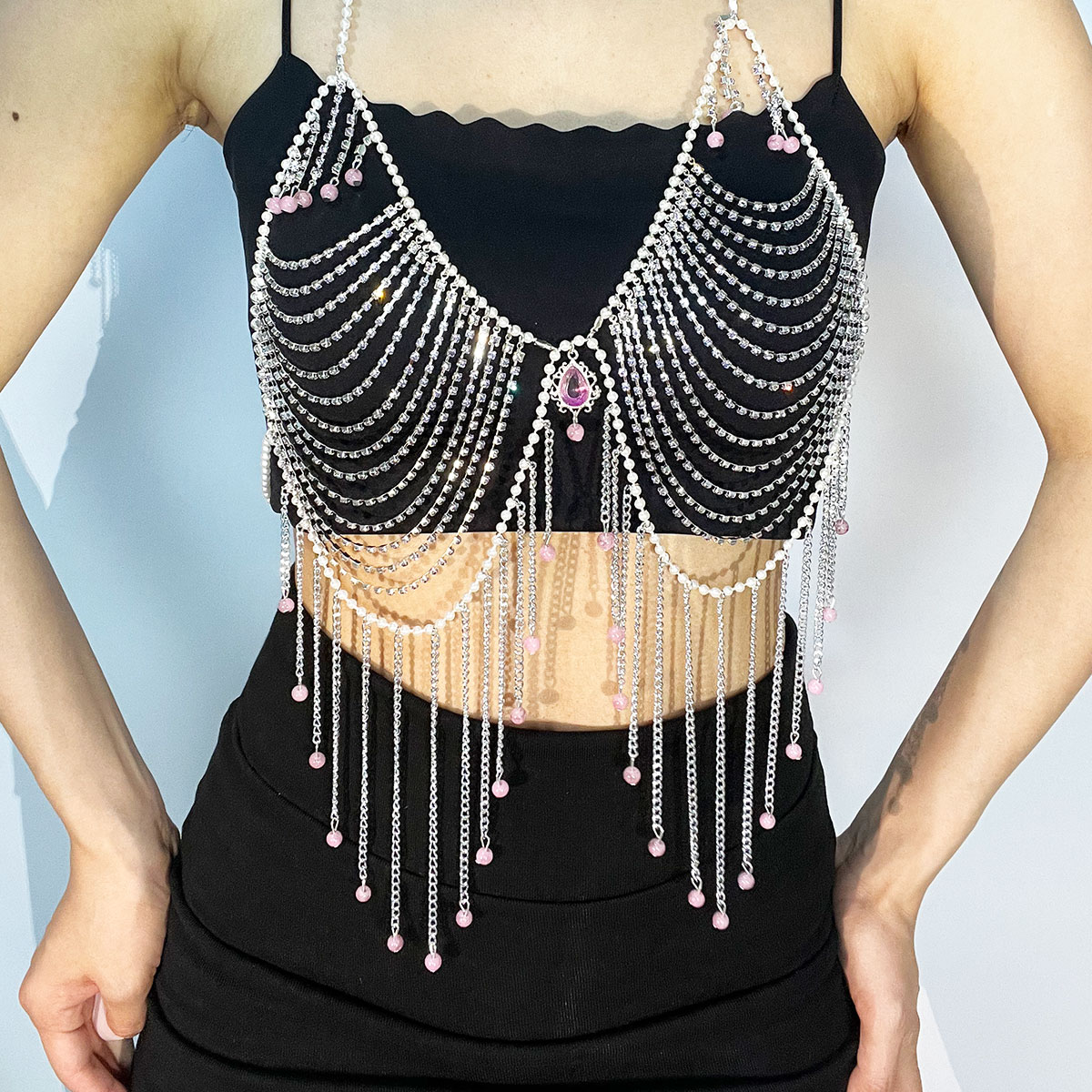 Body Jewelry Dress - Joyería elegante con sujetador de diamantes