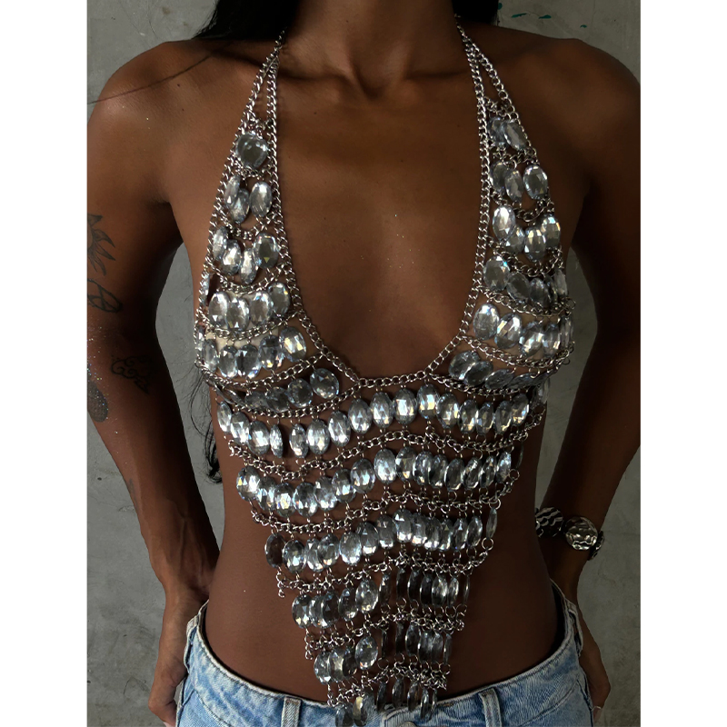 Top corto halter sin espalda h - Body Jewelry Art reseña y precio