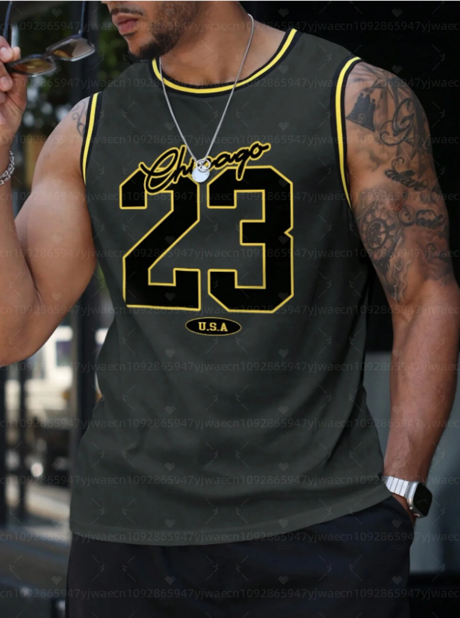 Camiseta sin Mangas con Gráfic - Body Jewelry Chicago reseña y precio