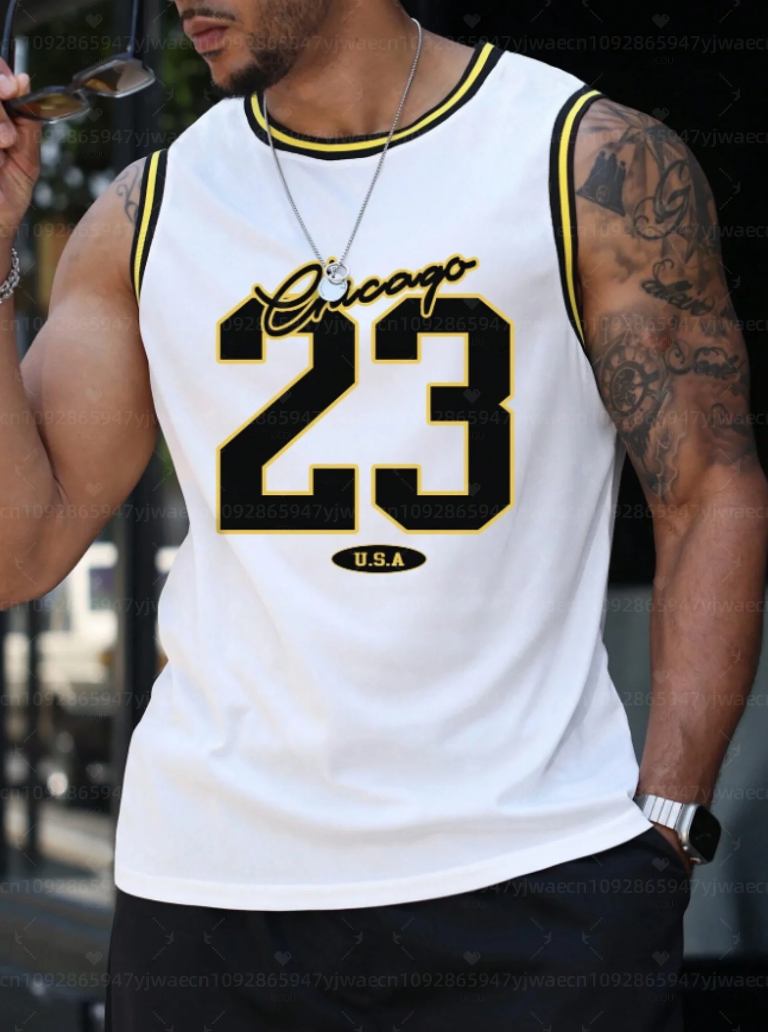 Camiseta sin Mangas con Gráfic - Body Jewelry Chicago reseña y precio