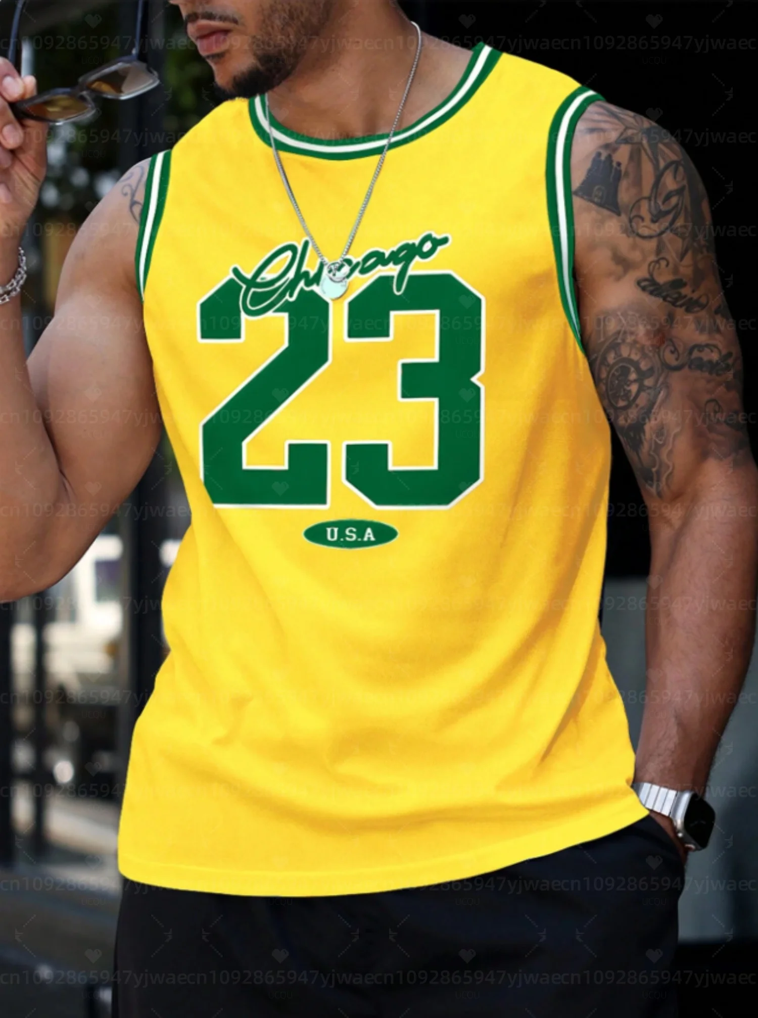 Camiseta sin Mangas con Gráfic - Body Jewelry Chicago reseña y precio