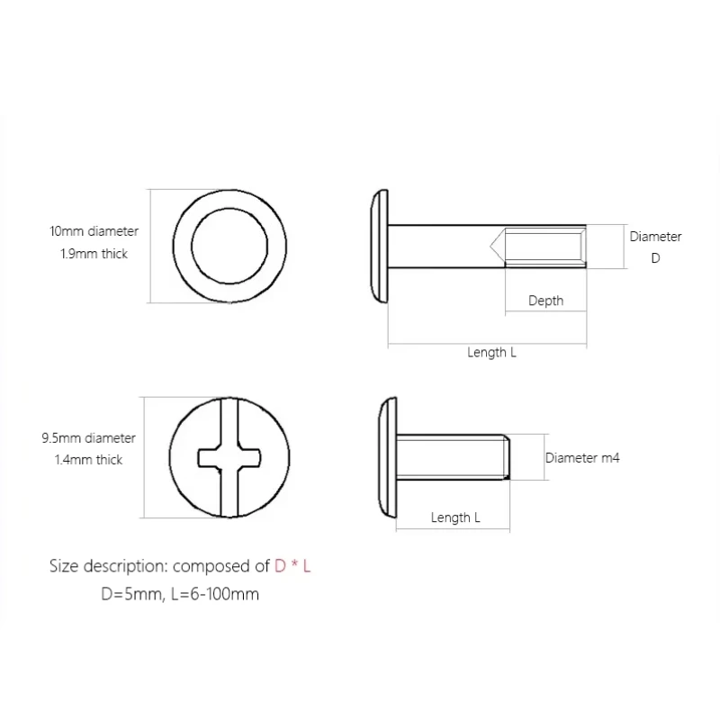 M5x5-100mm dorado plata acero  - Body Jewelry Chicago reseña y precio