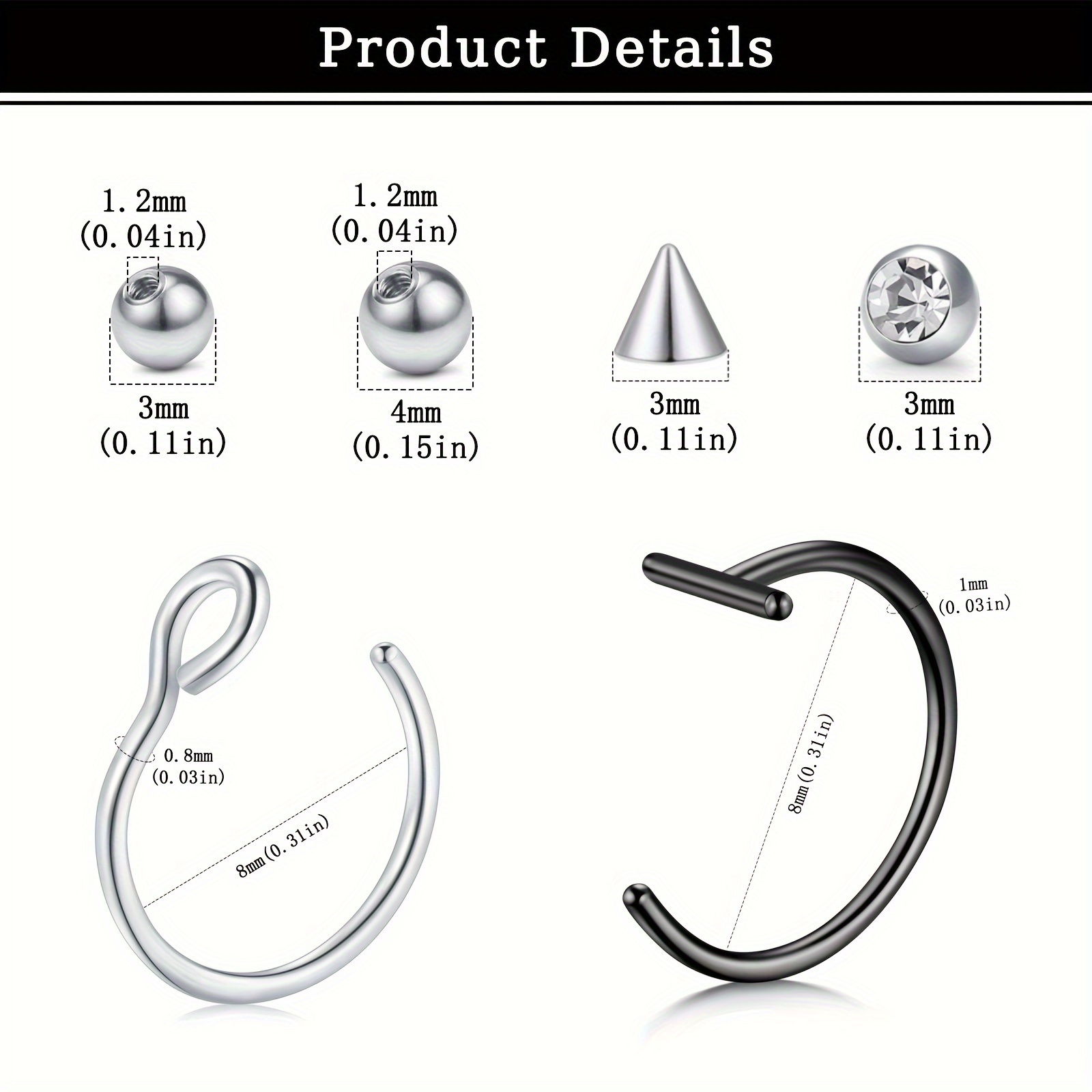 Piercings falsos, aro de labio - Body Jewelry And Piercing reseña y precio