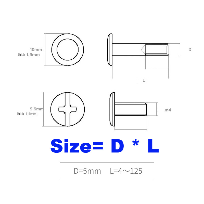 2/10 piezas M5x4-150mm Tornill - Body Jewelry Chicago reseña y precio