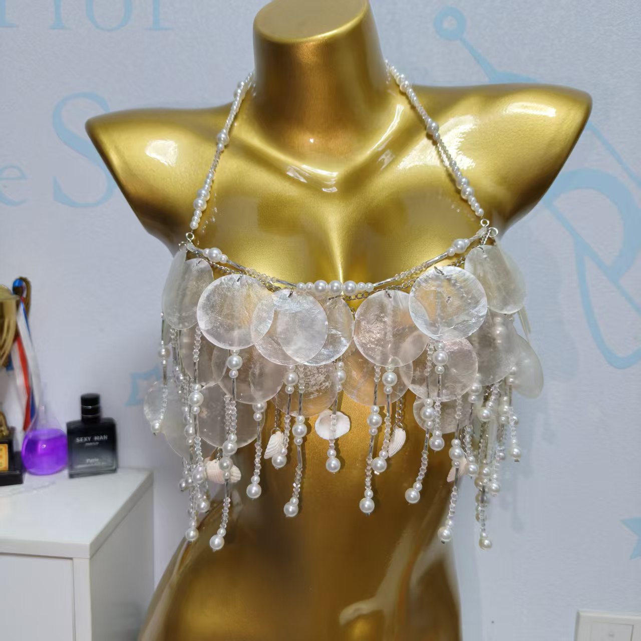 Top de sirena brillante hecho  - Body Jewelry Outfit reseña y precio
