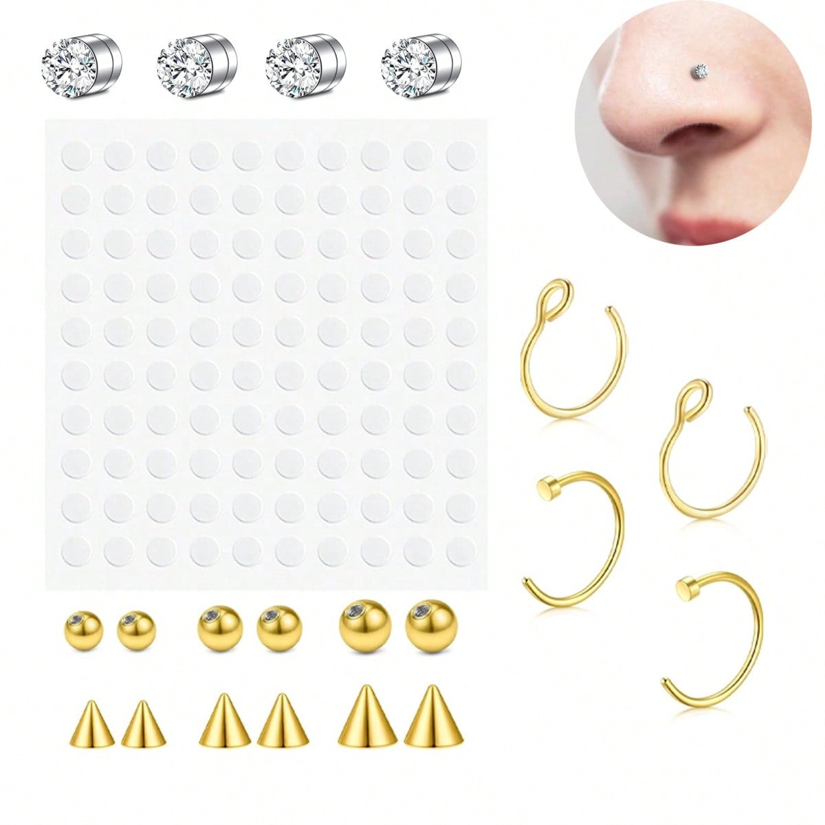Anillos de nariz falsos, septu - Body Jewelry And Piercing reseña y precio
