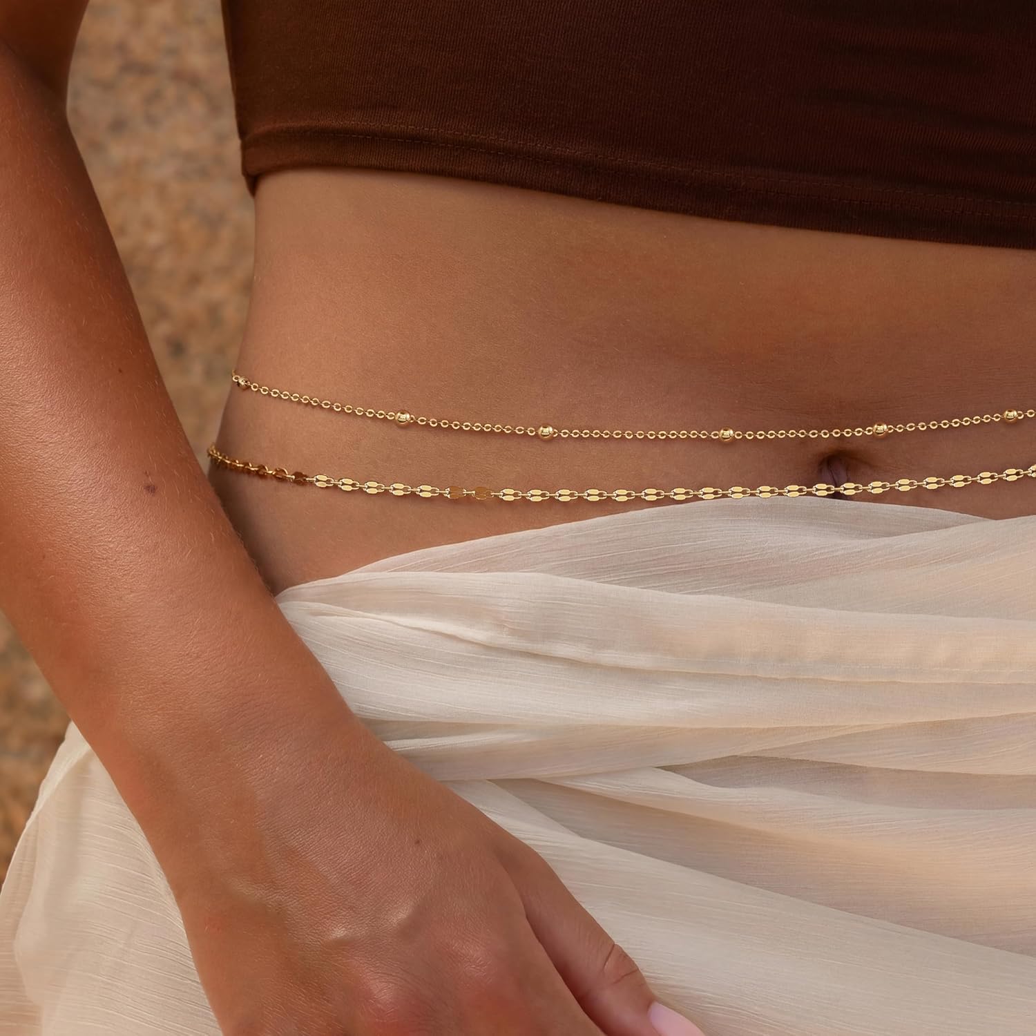 Cadena de cintura chapada en o - Body Jewelry Outfit reseña y precio